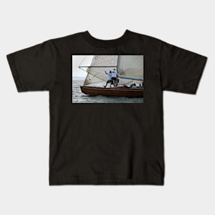 Foredeck action on board Natural Kids T-Shirt